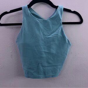 Athleta Light Teal Cropped High-Neck Tank